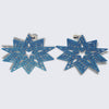 Pendientes mandala con forma de estrella en color azul.